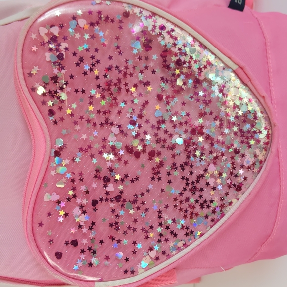 Kids Gap Pink Ombre Glitter Heart Backpack - Picture 2 of 12